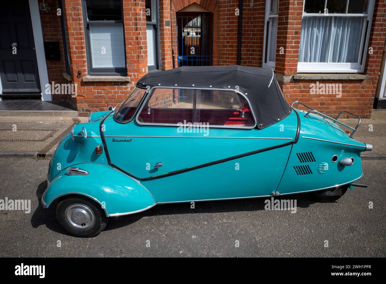 Messerschmitt vintage bulle voiture Aldeburgh Suffolk Banque D'Images