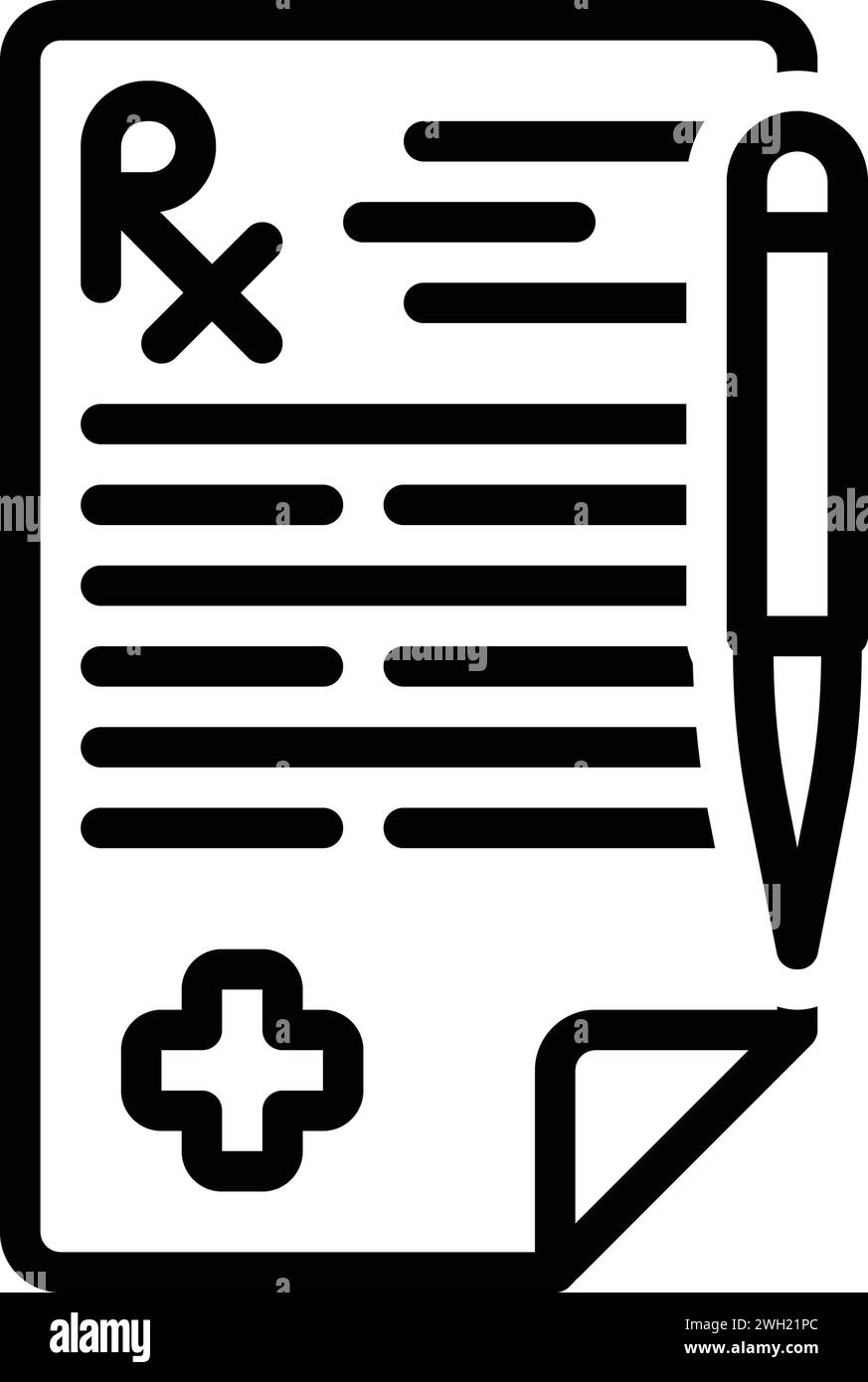 Icône de prescription rx Banque d'images noir et blanc - Alamy
