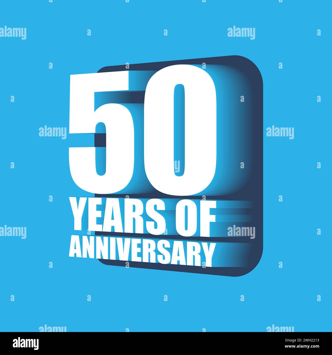 50 ans d'anniversaire logo, bannière, affiche, modèle de conception. numéro 50 pour anniversaire, invitation, mariage, jubilé et illustration de carte de voeux. Illustration de Vecteur