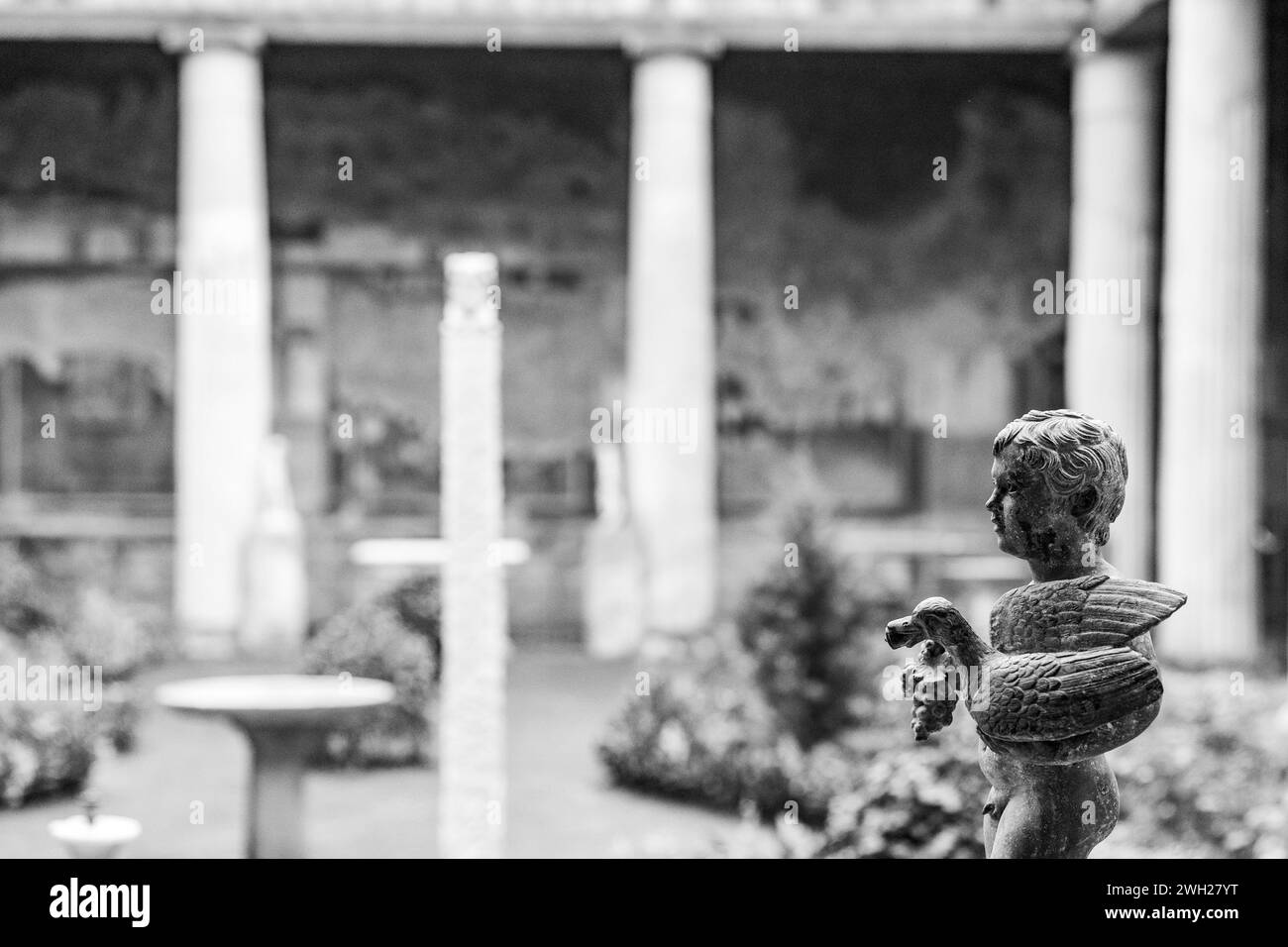 Visite de la ville de Pompéi qui a été couverte de cendres volcaniques après l'éruption du Vésuve, lieux touristiques en Italie. Banque D'Images