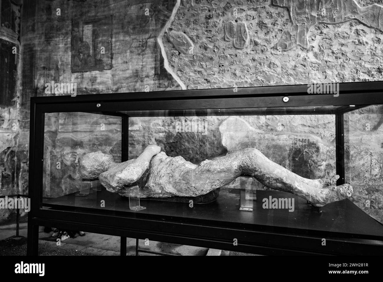 Visite de la ville de Pompéi qui a été couverte de cendres volcaniques après l'éruption du Vésuve, lieux touristiques en Italie. Banque D'Images