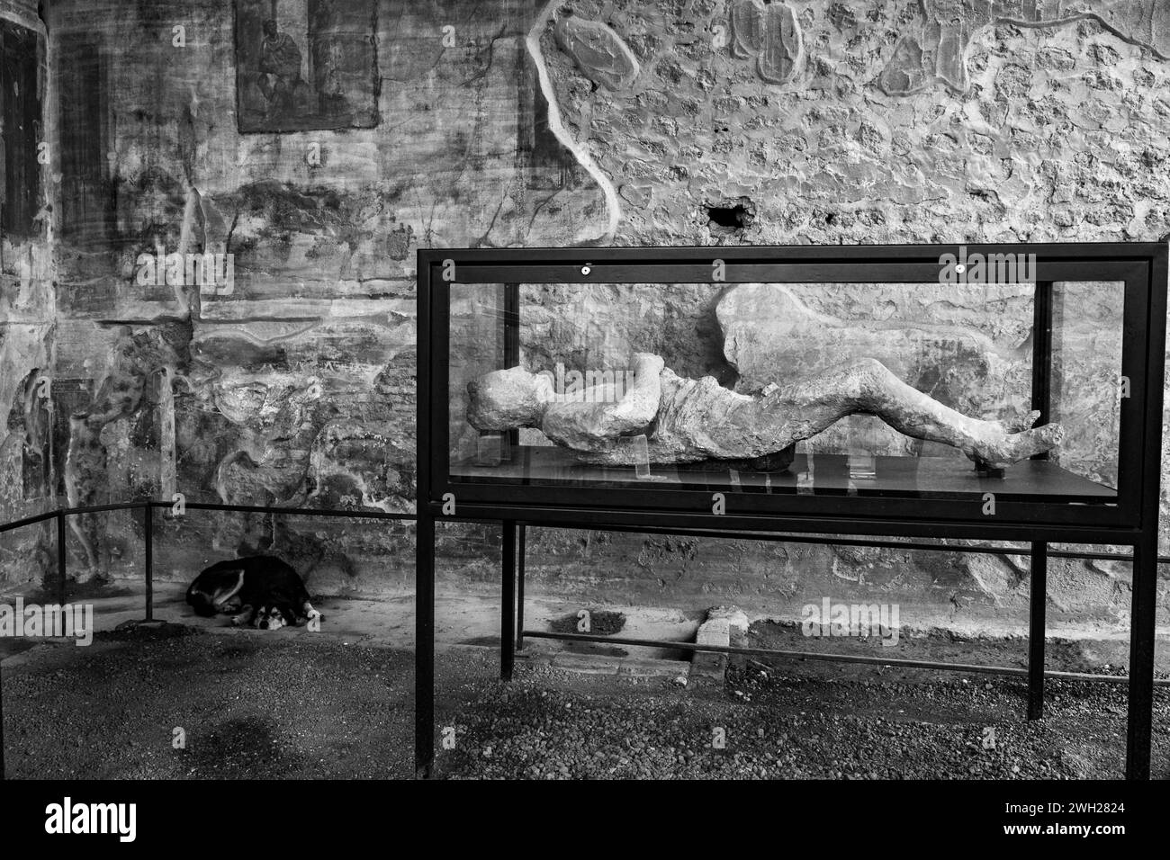 Visite de la ville de Pompéi qui a été couverte de cendres volcaniques après l'éruption du Vésuve, lieux touristiques en Italie. Banque D'Images