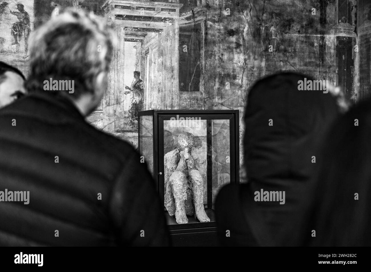 Visite de la ville de Pompéi qui a été couverte de cendres volcaniques après l'éruption du Vésuve, lieux touristiques en Italie. Banque D'Images