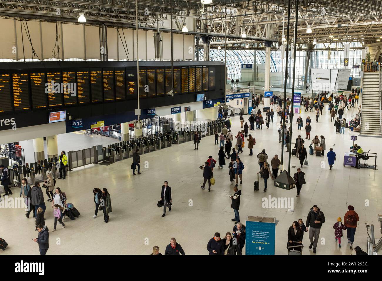 Gare de London Waterloo, Royaume-Uni Banque D'Images