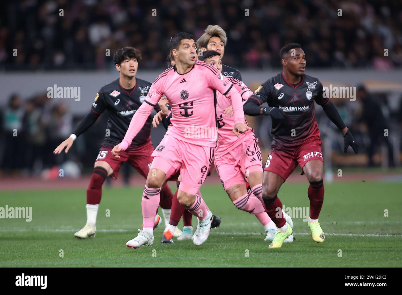 Tokyo, Japon. 7 février 2024. Luis SUAREZ (9 ans) en action lors d'un match amical entre l'Inter Miami CF et Vissel Kobe au Japan National Stadium de Tokyo. Vissel Kobe bat l'Inter Miami CF 4:3 en pénalités. (Crédit image : © Rodrigo Reyes Marin/ZUMA Press Wire) USAGE ÉDITORIAL SEULEMENT! Non destiné à UN USAGE commercial ! Banque D'Images