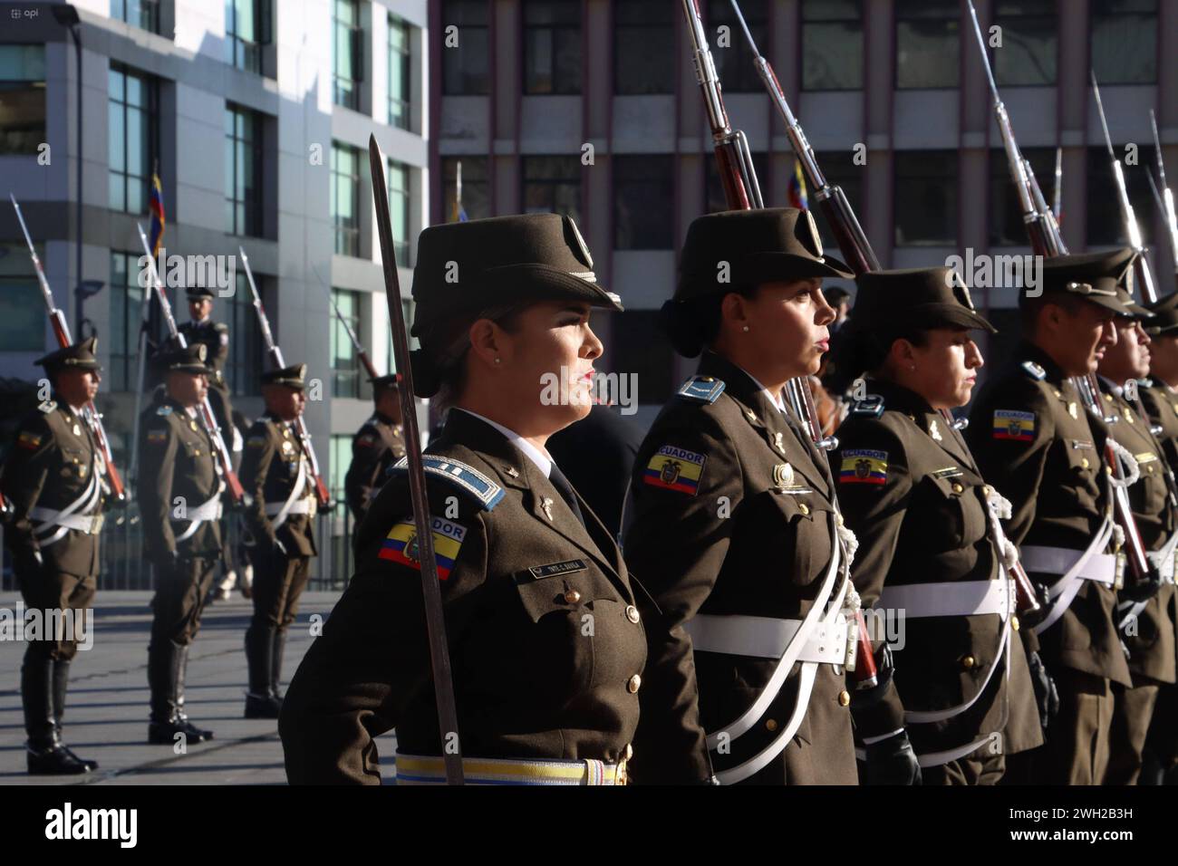 RELEVO-GUARDIA-ESCOLTA-LEGISLATIVA Quito, miÃ rcoles 7 de febrero del 2024 Ceremonia de Relevo de Guardia de la Escolta Legislativa , con la Presencia del Presidente de la Asamblea Nacional Henry Kronfle, en el Palacio Legislativo. Rolando Enriquez/API Quito Pichincha Ecuador POL-RELEVO-GUARDIA-ESCOLTA-LEGISLATIVA-ac3d8c09c06c468d4638673ebb4db75d *** RELEVING GARDE DE l'ÉCOLE LÉGISLATIVE Quito, mercredi 7 février 2024 cérémonie du Relais de garde de l'Escort législative, avec la présence du Président de l'Assemblée nationale Henry Kronfle, dans le Palais photos législatives Rolando E Banque D'Images