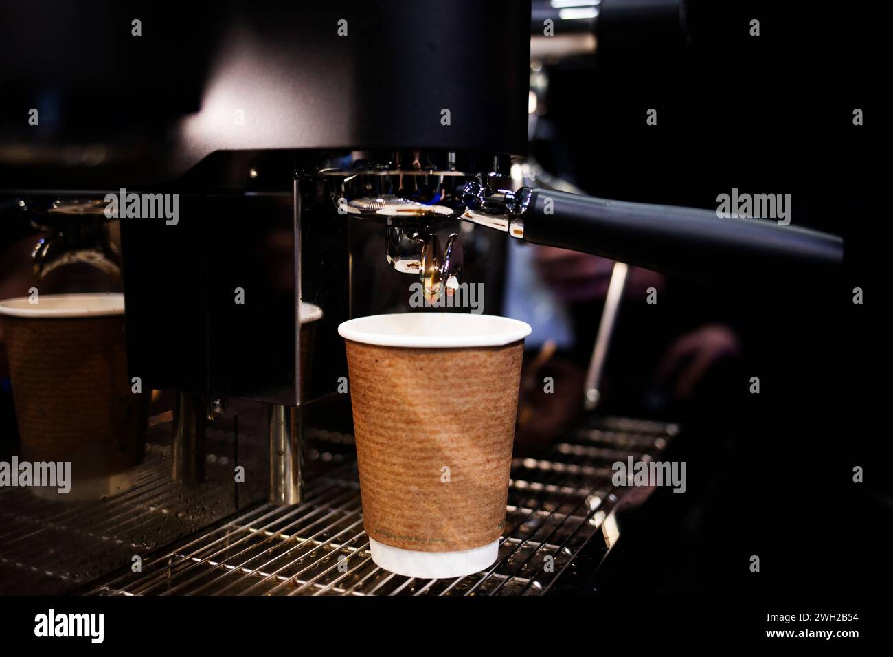 Stand de café au salon « source » sur la nourriture, les boissons, la restauration et l'hospitalité qui s'est tenu à Westpoint Exeter U.K le 7 février 2024 Banque D'Images