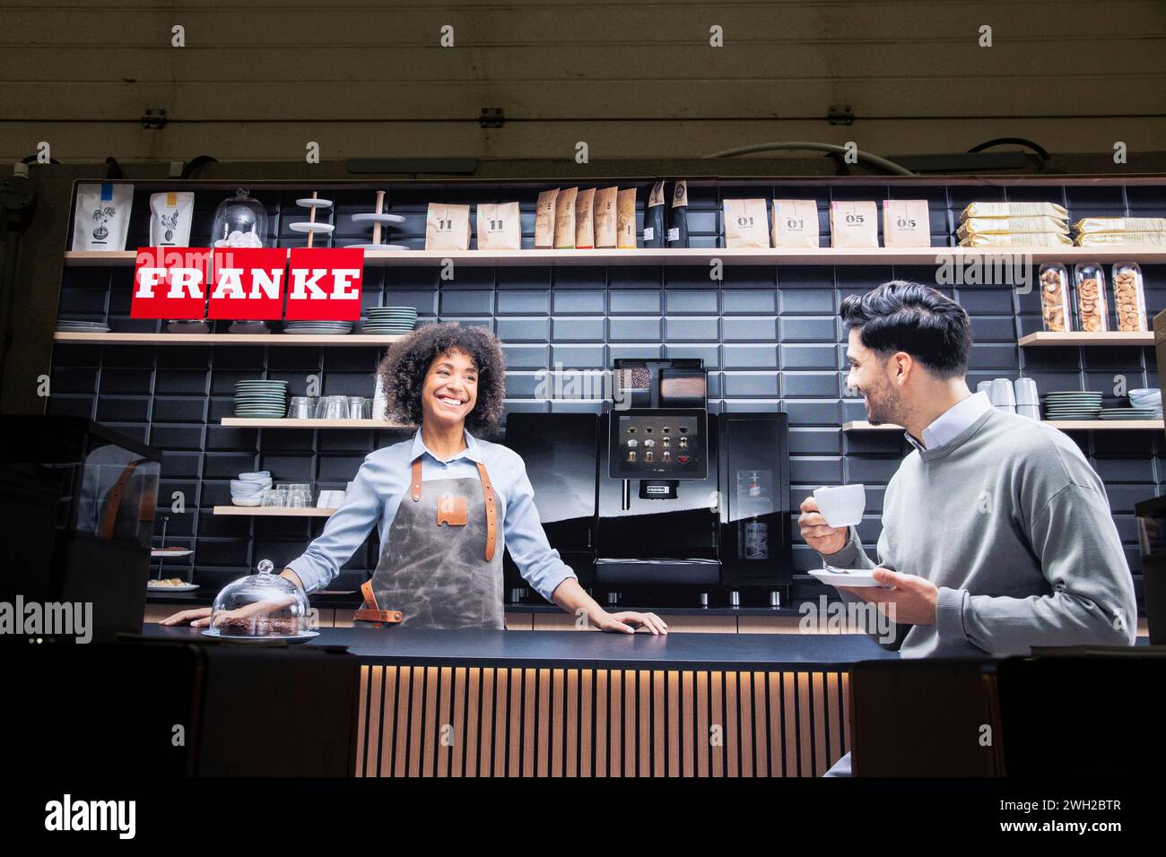 Franke Coffee au salon « source » de nourriture, boissons, restauration et hospitalité qui s'est tenu à Westpoint Exeter U.K le 7 février 2024 Banque D'Images