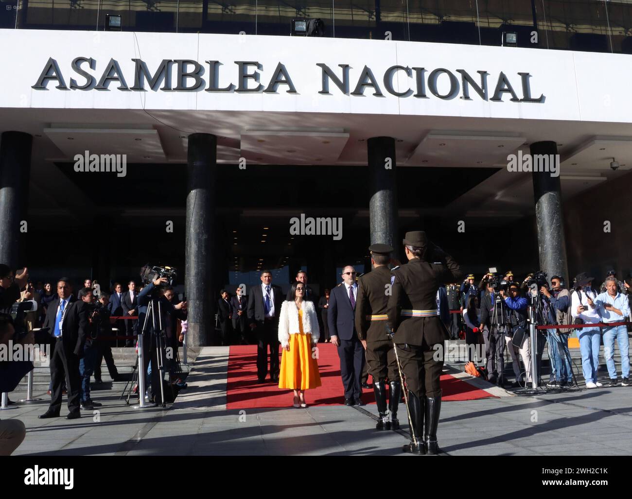 RELEVO-GUARDIA-ESCOLTA-LEGISLATIVA Quito, miÃ rcoles 7 de febrero del 2024 Ceremonia de Relevo de Guardia de la Escolta Legislativa , con la Presencia del Presidente de la Asamblea Nacional Henry Kronfle, en el Palacio Legislativo. Rolando Enriquez/API Quito Pichincha Ecuador POL-RELEVO-GUARDIA-ESCOLTA-LEGISLATIVA-538ce2fb9d1bb14bf4f11fbbeac79efd *** LIBÉRATION DE LA GARDE DE l'ÉCOLE LÉGISLATIVE Quito, mercredi 7 février 2024 cérémonie du Relais de garde de l'Escort législative, avec la présence du Président de l'Assemblée nationale Henry Kronfle, au Palais photos Rolando Banque D'Images