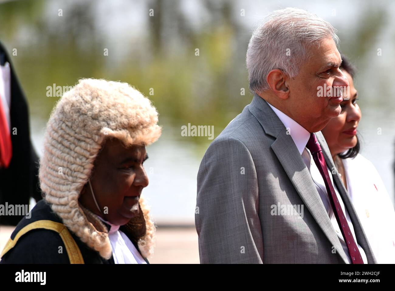 Colombo, Sri Lanka. 07 février 2024. Le président du Sri Lanka, Ranil Wickremesinghe, lors de la cérémonie d'ouverture de la cinquième session de la neuvième législature dans les locaux du parlement. (Photo de Ruwan Walpola/Pacific Press) crédit : Pacific Press Media production Corp./Alamy Live News Banque D'Images