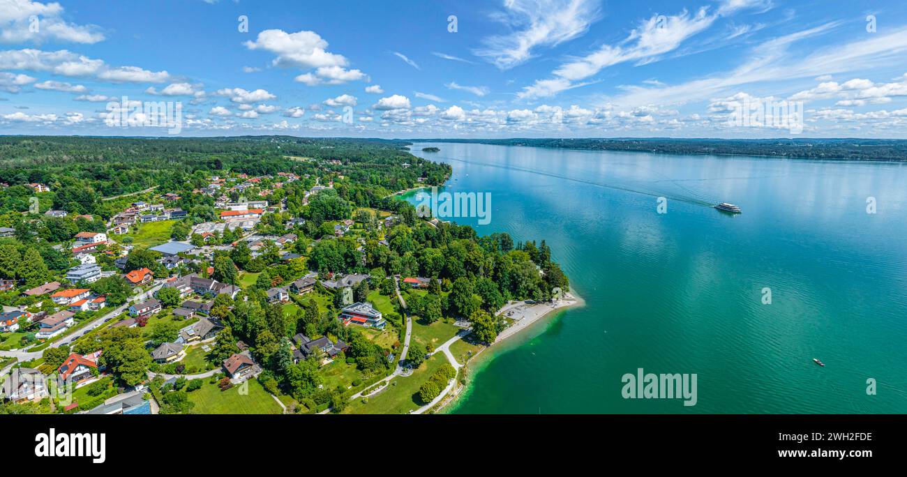 Die Gemeinde Tutzing am Starnberger See im Luftbild Ausblick auf das Westufer des Starnberger Sees in Oberbayern BEI Tutzing Bayern Deutschland *** AE Banque D'Images