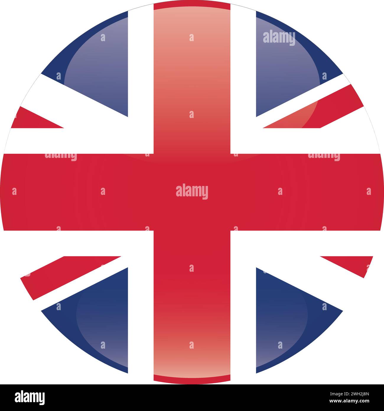 Cercle rond 3D drapeau du Royaume-Uni Illustration de Vecteur