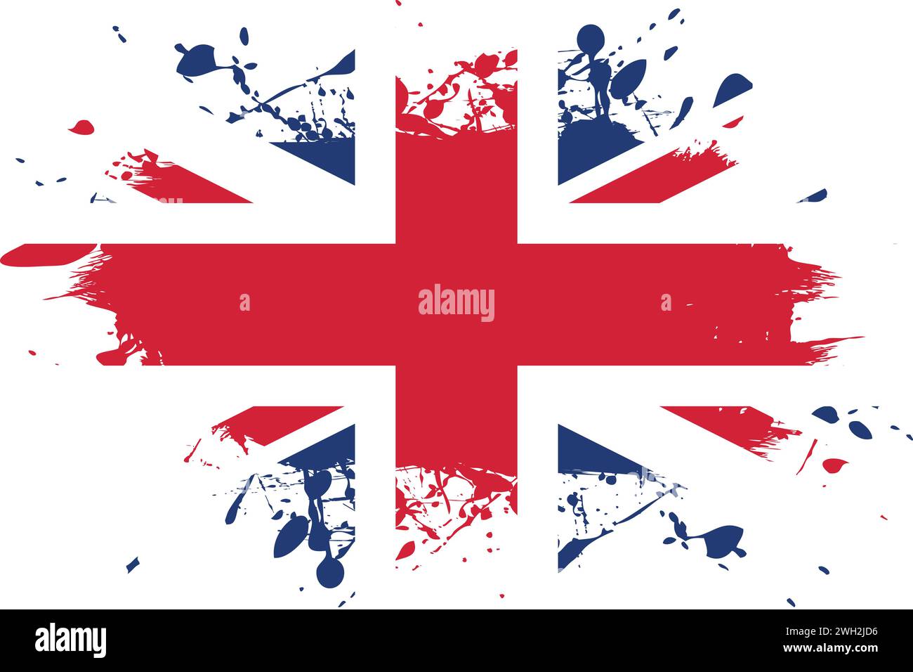 Drapeau splash du Royaume-Uni Illustration de Vecteur