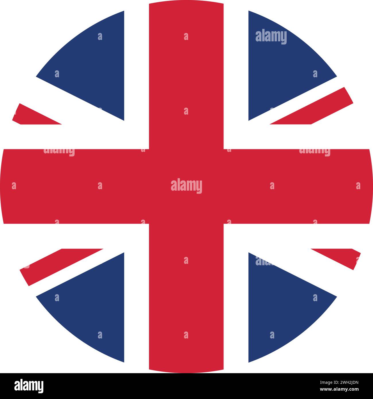 Drapeau rond du Royaume-Uni Illustration de Vecteur