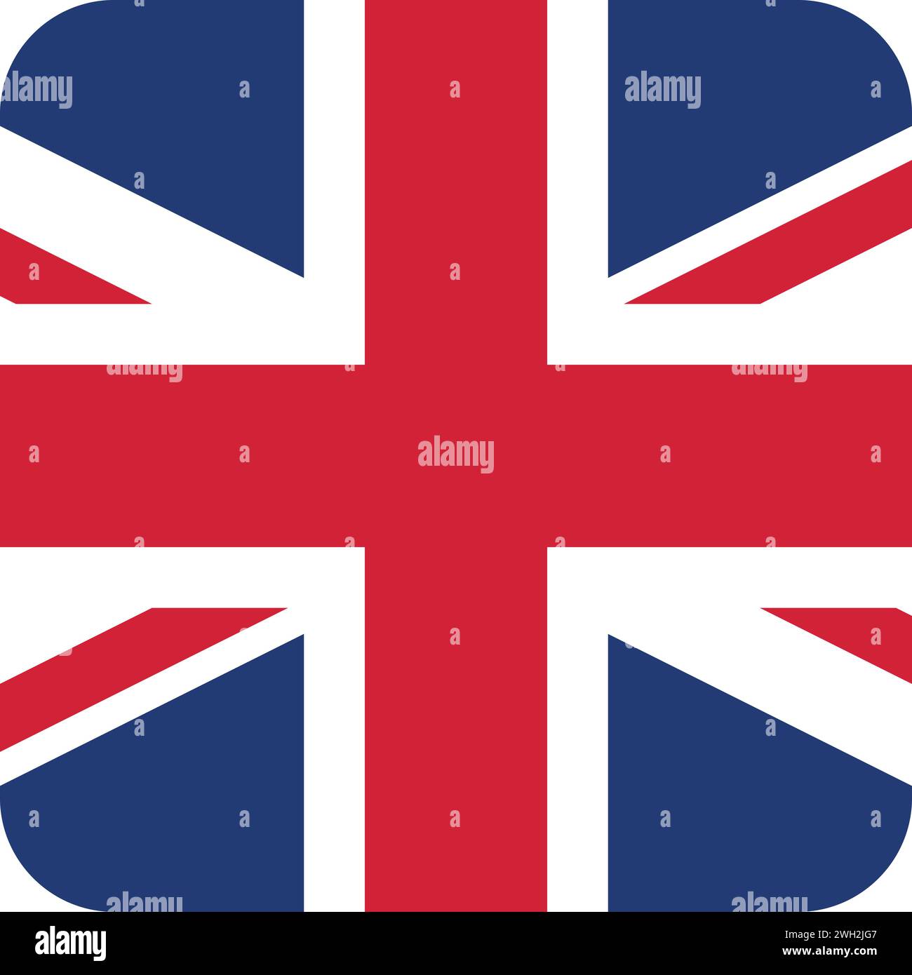 Bords arrondis drapeau carré du Royaume-Uni Illustration de Vecteur