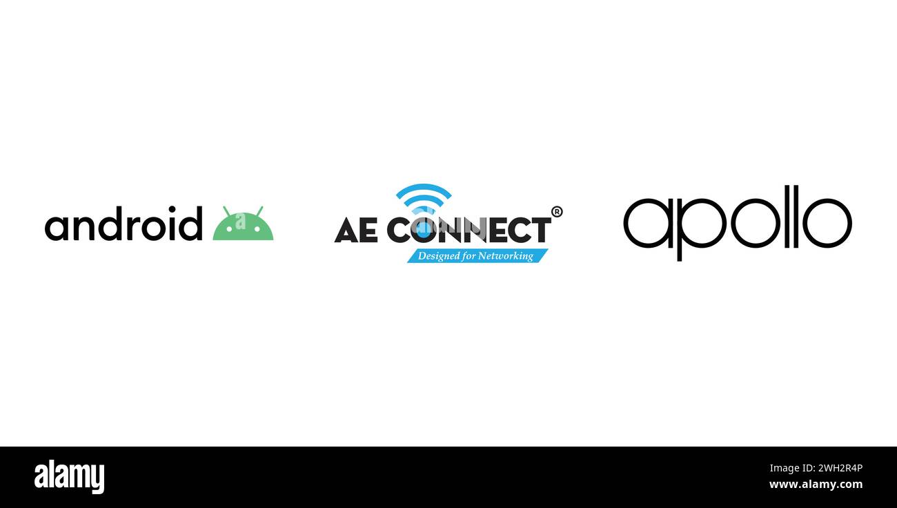 Android, Apollo Computer, AECONNECT. Emblème de marque éditoriale. Illustration de Vecteur