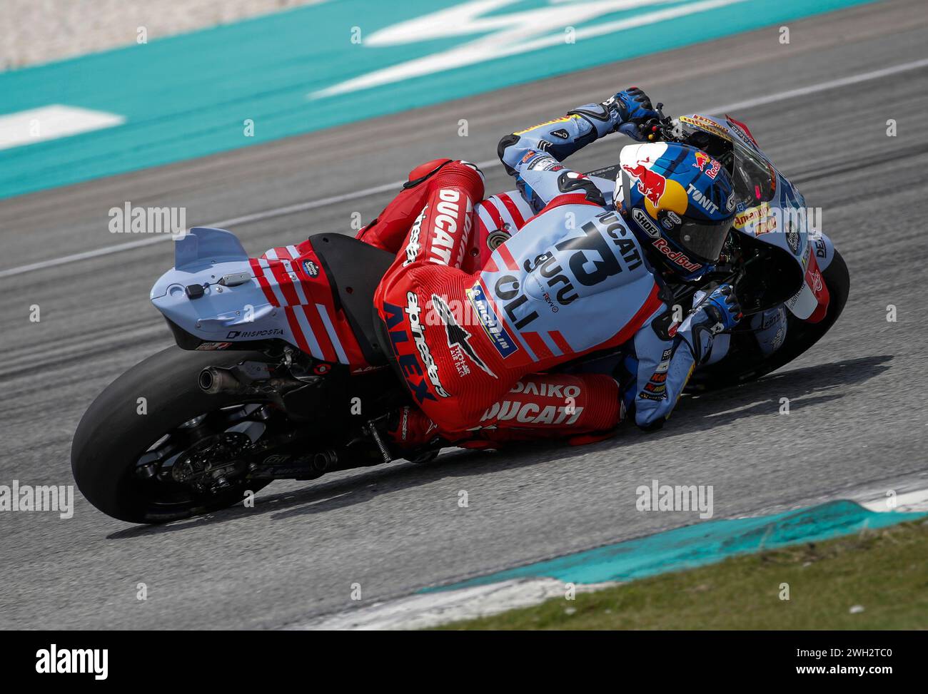 Kuala Lumpur, Malaisie. 07 février 2024. Le pilote espagnol Alex Marquez de Gresini Racing MotoGP en action lors des essais officiels du MotoGP de Sepang sur le circuit international de Sepang. Crédit : SOPA images Limited/Alamy Live News Banque D'Images