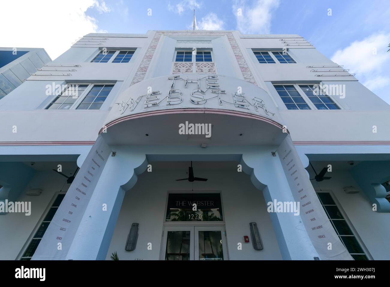 L'hôtel Webster dans le quartier Art déco, Ocean Drive, South Beach, Miami, Floride, ÉTATS-UNIS. Banque D'Images