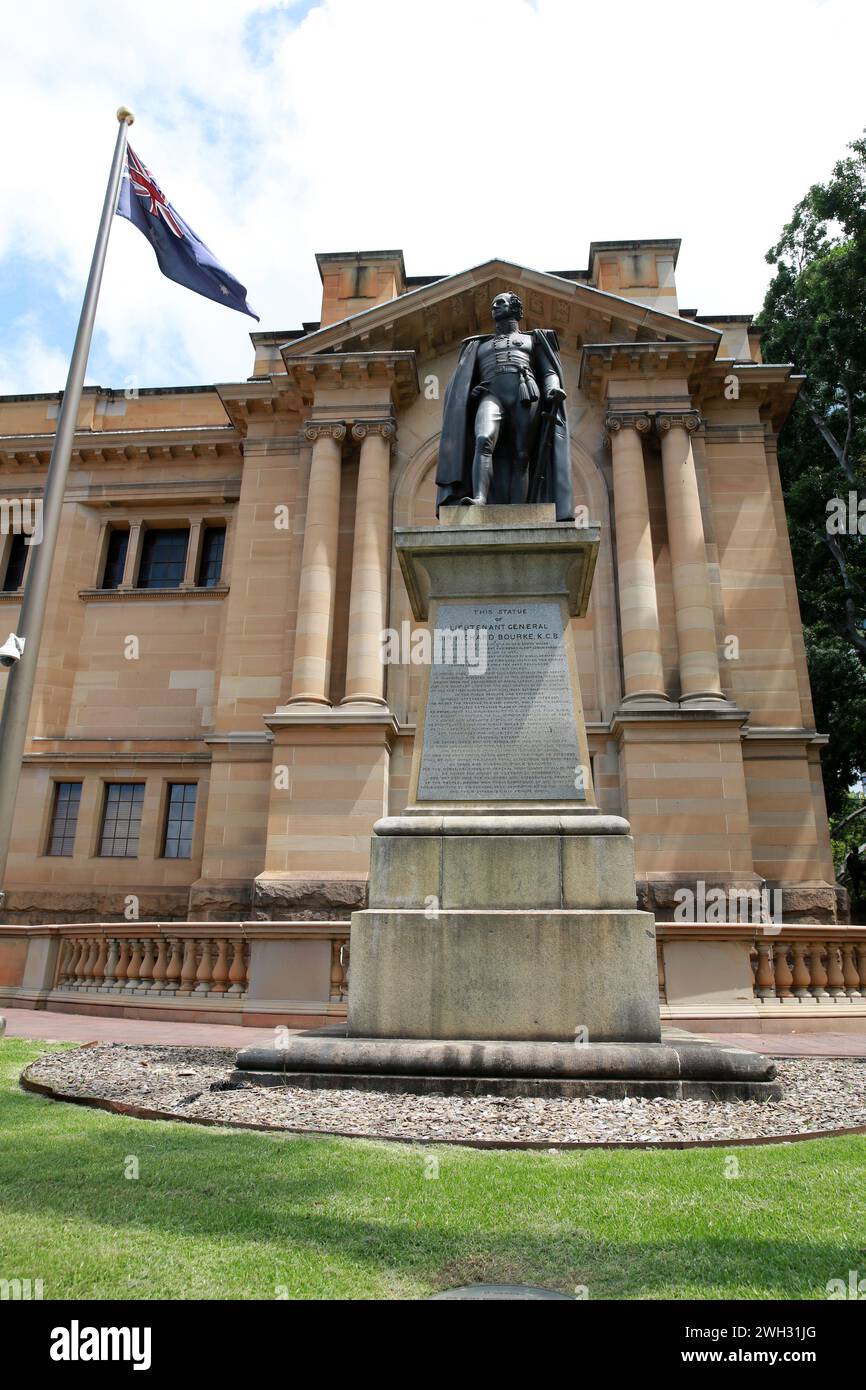 Statue du lieutenant-général Richard Bourke, State Library, Sydney, Nouvelle-Galles du Sud, Australie Banque D'Images