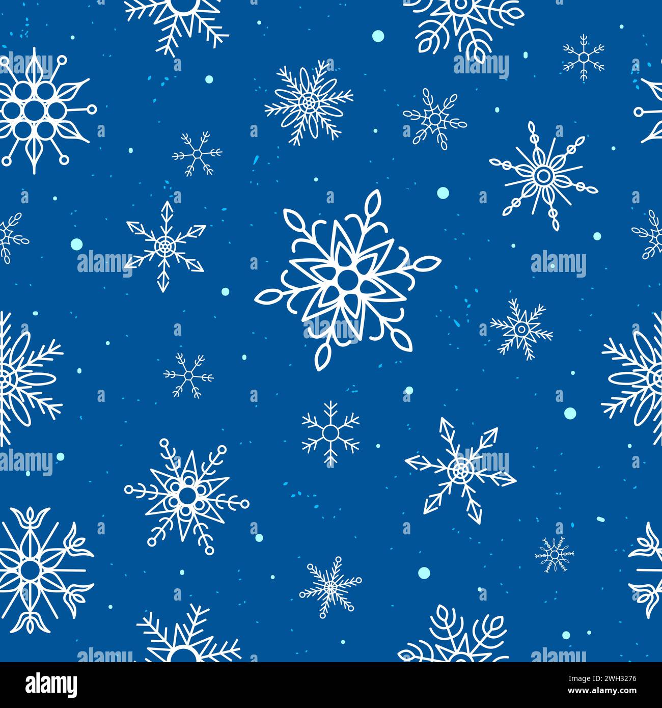 Motif sans couture de flocons de neige sur fond bleu Illustration de Vecteur