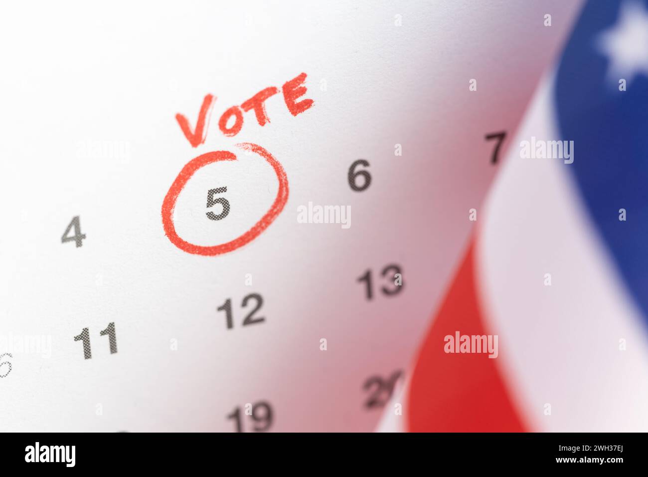 Jour du vote 5 novembre marque de date calendaire Banque D'Images