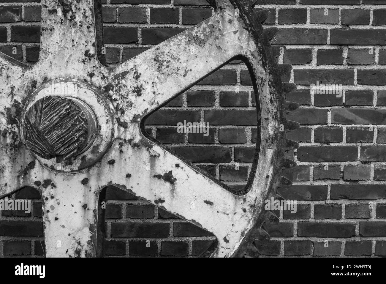 Détail d'une boîte de vitesses de transmission pour l'industrie minière. Banque D'Images
