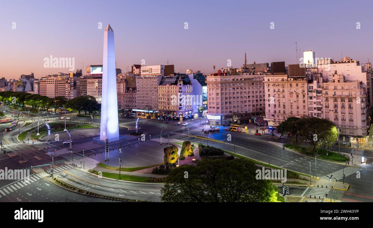Vue aérienne du centre-ville de Buenos Aires à Calle Carlos Pellagrini Banque D'Images