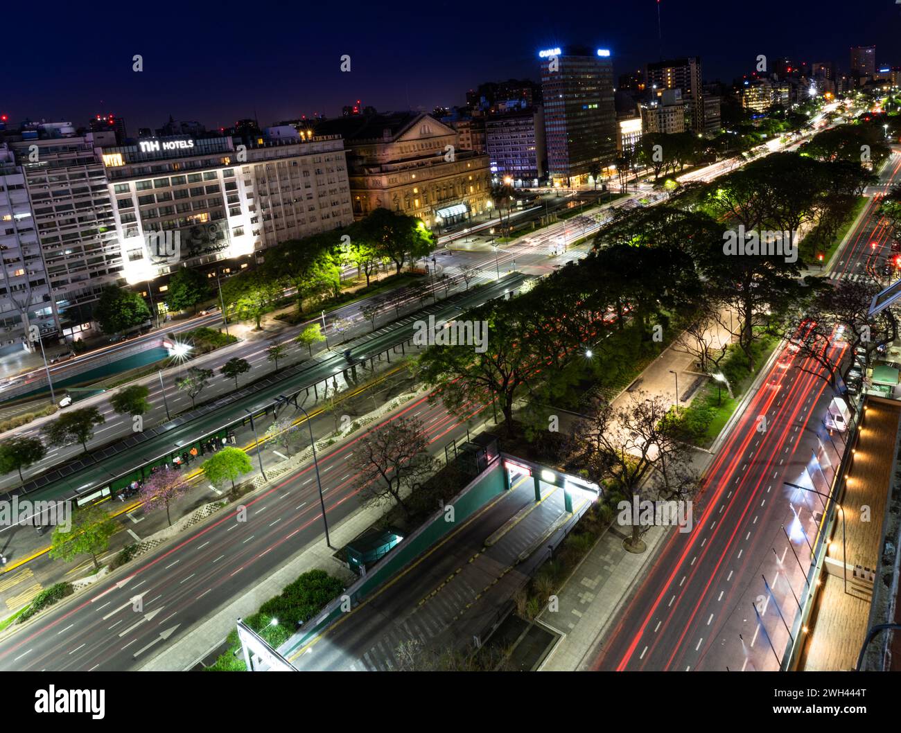 Vue aérienne du centre-ville de Buenos Aires à Calle Carlos Pellagrini Banque D'Images