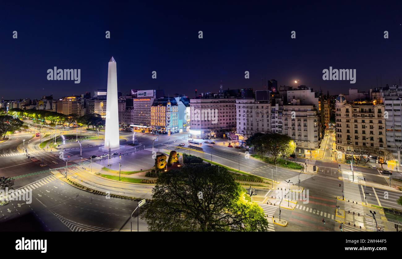 Vue aérienne du centre-ville de Buenos Aires à Calle Carlos Pellagrini Banque D'Images