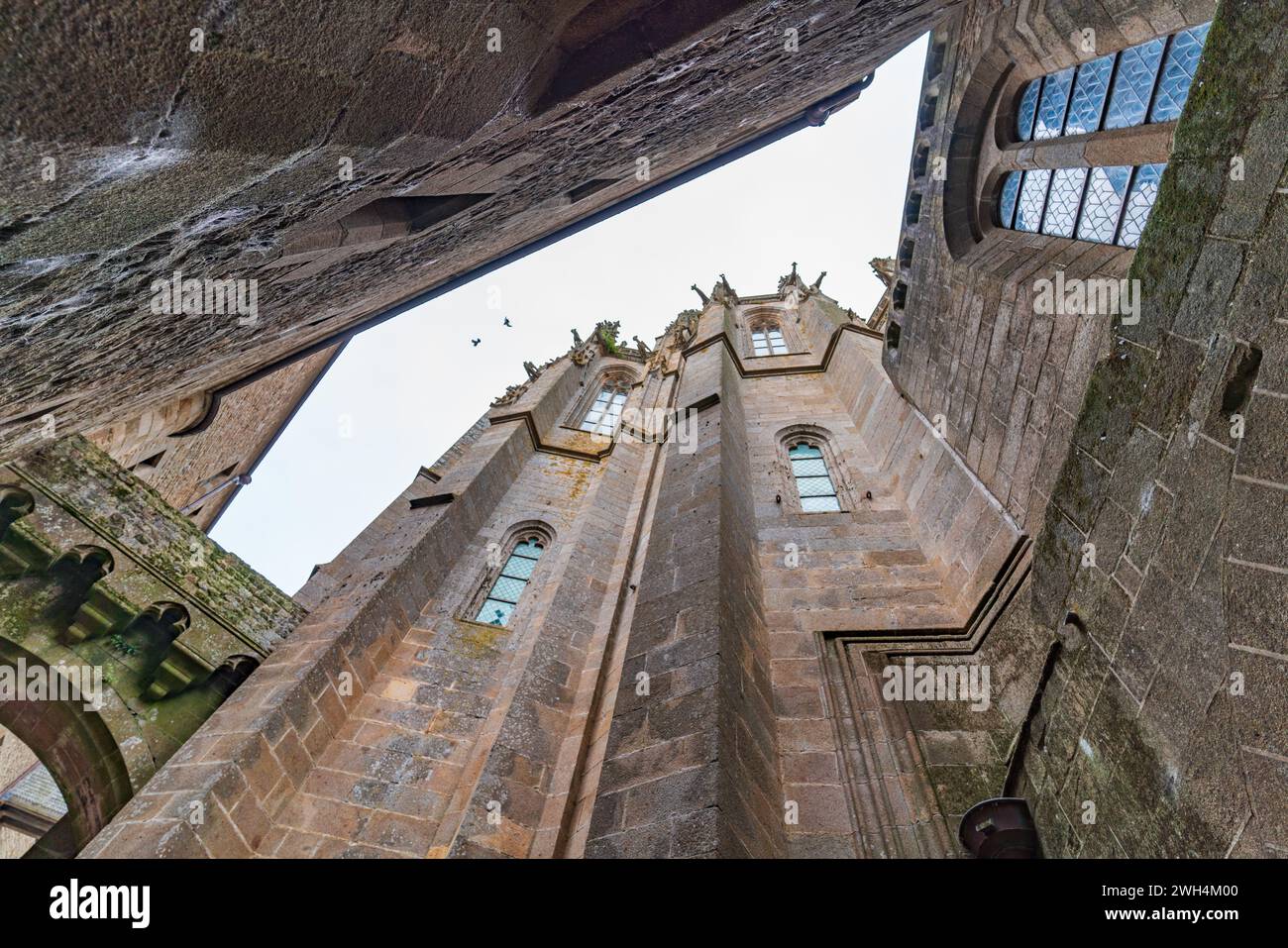 Abbaye du Mont Saint Michel, une île UNESCO en Normandie, France Banque D'Images