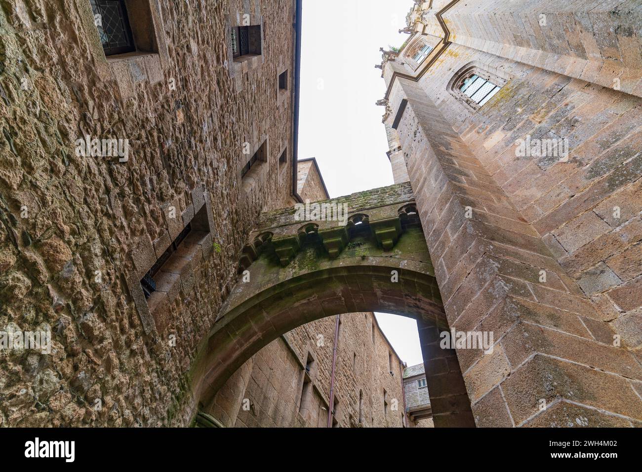 Abbaye du Mont Saint Michel, une île UNESCO en Normandie, France Banque D'Images