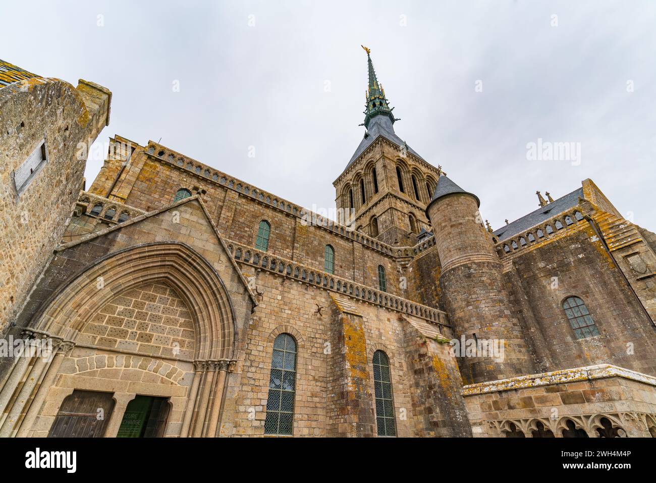 Abbaye du Mont Saint Michel, une île UNESCO en Normandie, France Banque D'Images