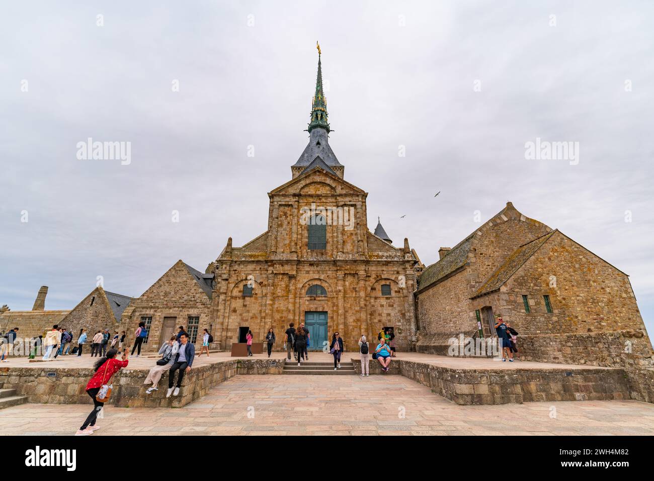 Abbaye du Mont Saint Michel, une île UNESCO en Normandie, France Banque D'Images