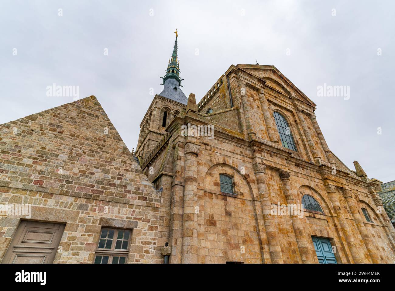 Abbaye du Mont Saint Michel, une île UNESCO en Normandie, France Banque D'Images