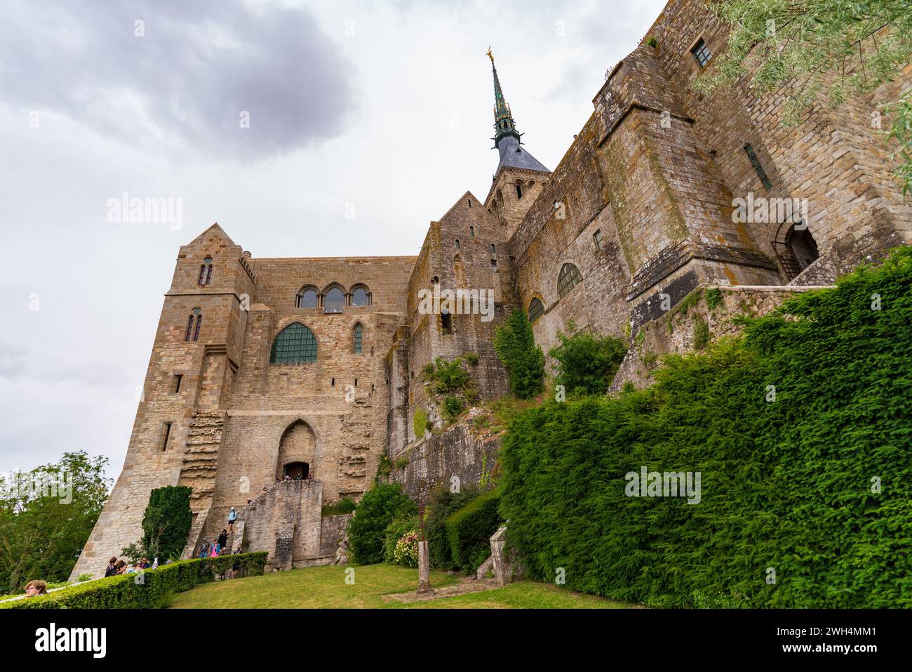 Abbaye du Mont Saint Michel, une île UNESCO en Normandie, France Banque D'Images
