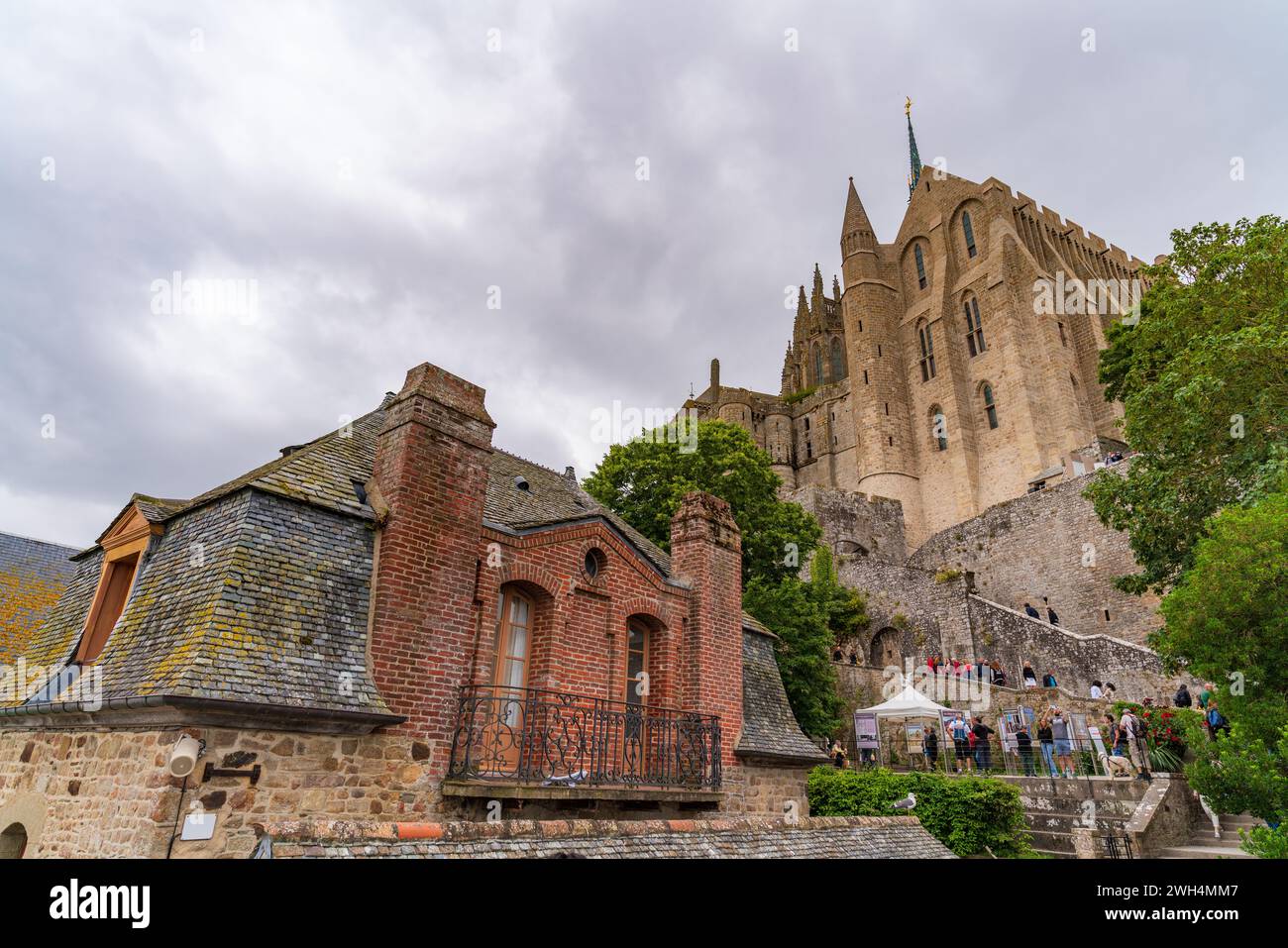 Abbaye du Mont Saint Michel, une île UNESCO en Normandie, France Banque D'Images