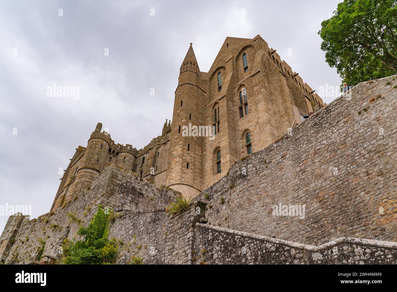 Abbaye du Mont Saint Michel, une île UNESCO en Normandie, France Banque D'Images