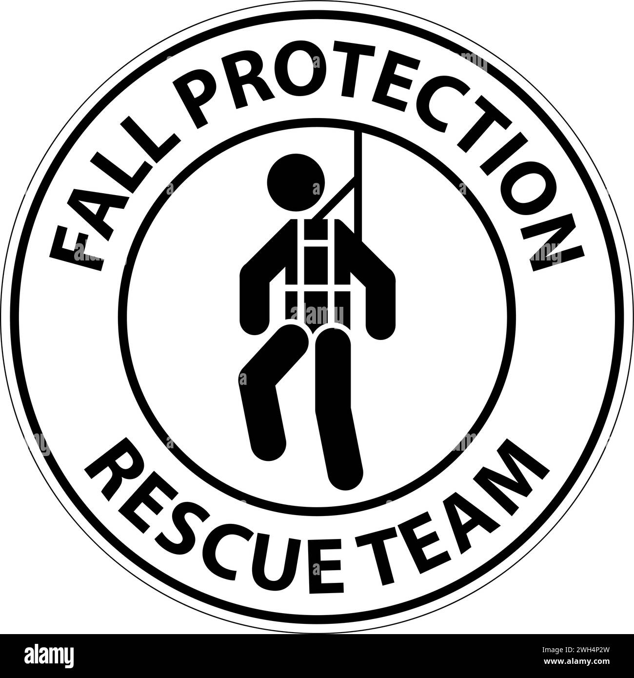 Décalcomanies de casque, équipe de secours de protection contre les chutes en danger Illustration de Vecteur