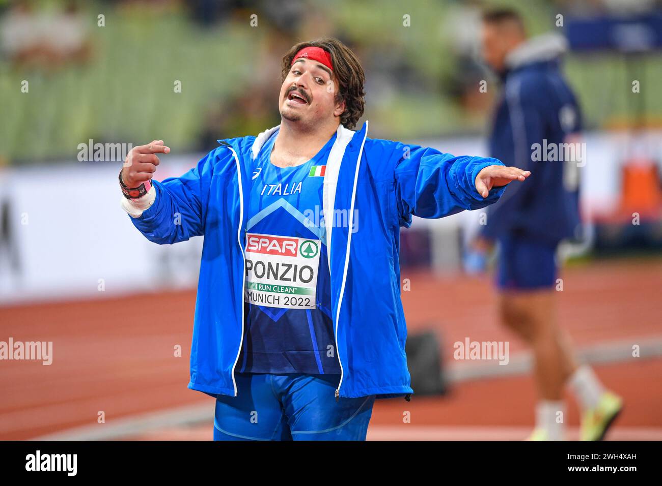 Nick Ponzio (Italie). Lancer le tir. Championnats d'Europe Munich 2022 Banque D'Images