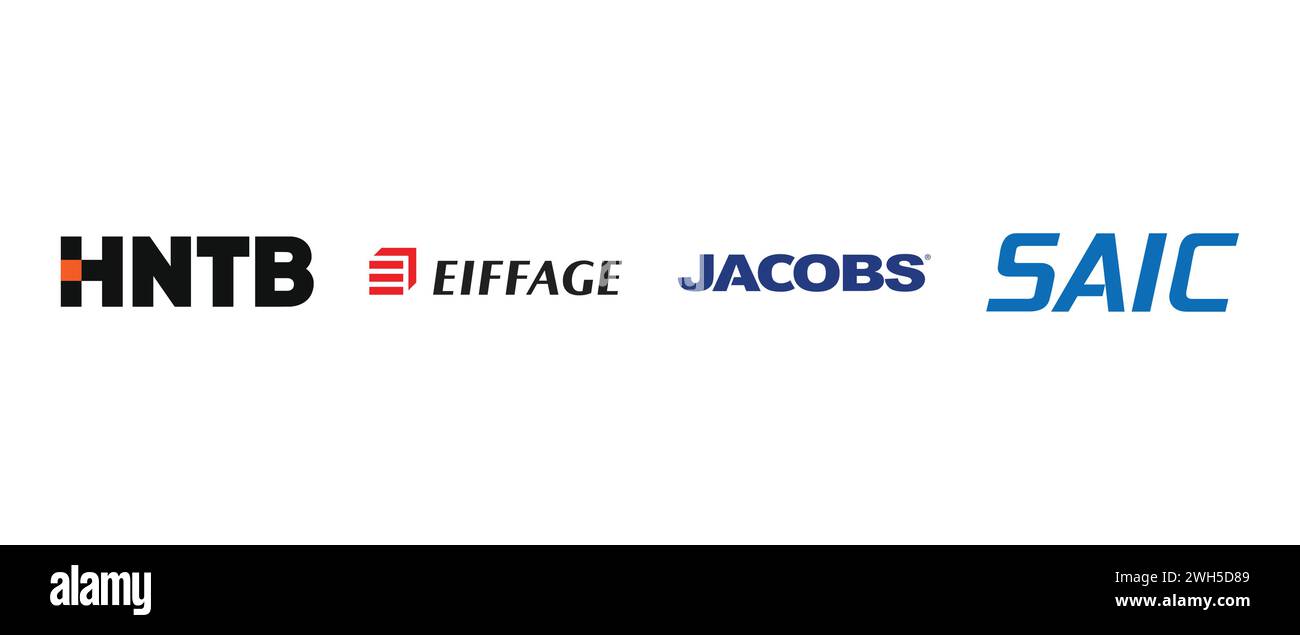Jacobs, Eiffage, SAIC, HNTB. Illustration vectorielle, logo éditorial. Illustration de Vecteur