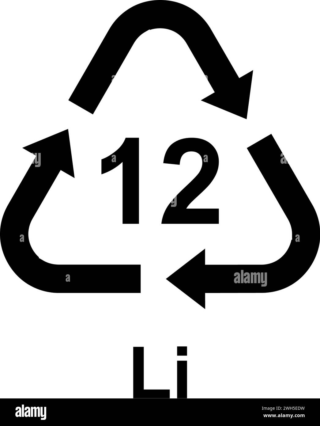 codes de recyclage pour tous les types de matériaux Illustration de Vecteur