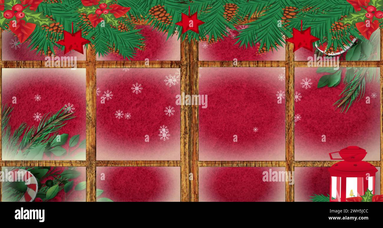 Un collage festif sur le thème de Noël présente des décorations de Noël Banque D'Images