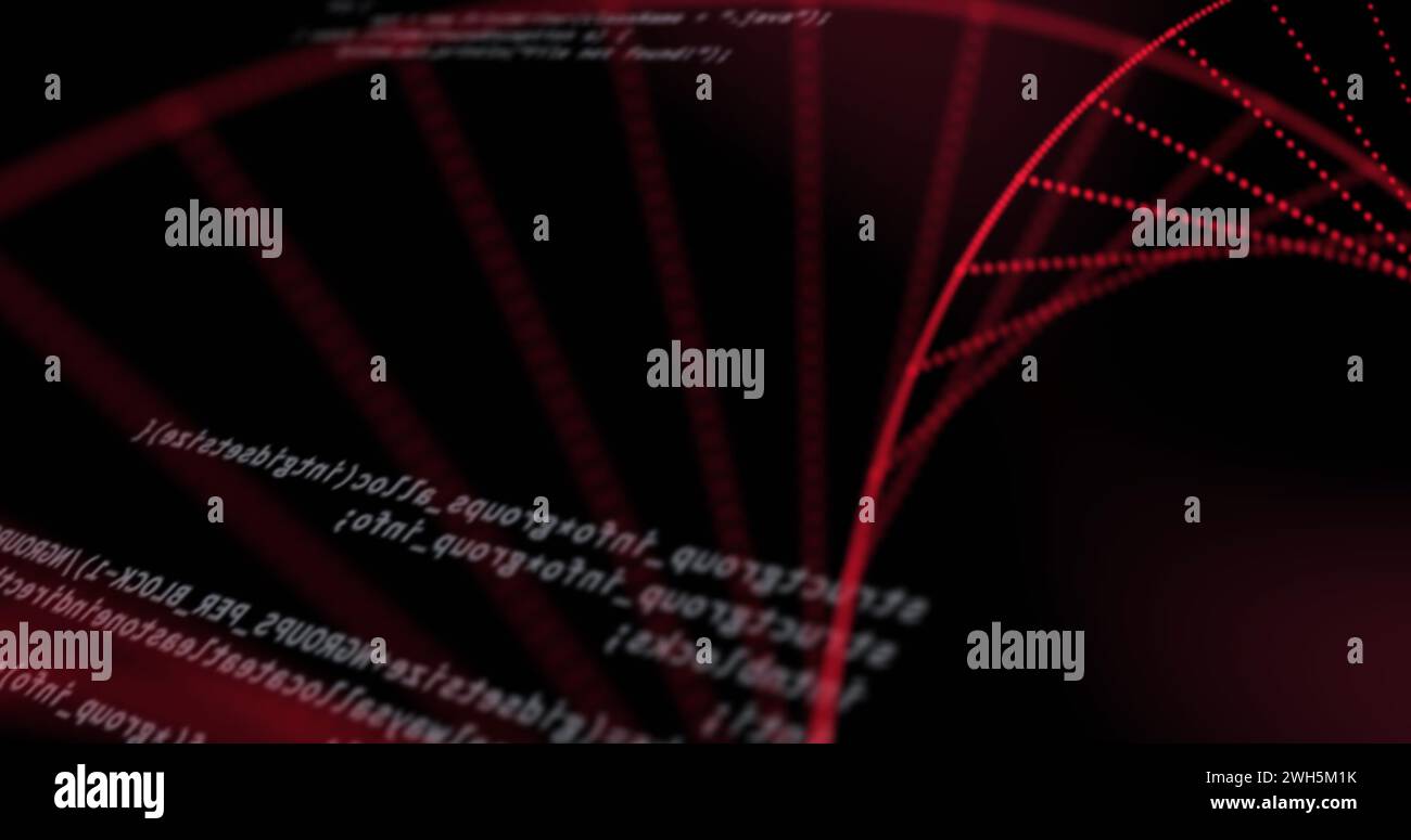 Image du traitement des données scientifiques sur fond noir Banque D'Images