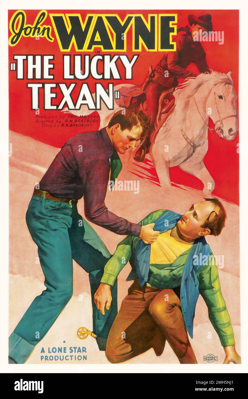 John Wayne - Lucky Texan (Lone Star Prod.- Monogram, 1934) affiche de film vintage, WESTERN film Banque D'Images