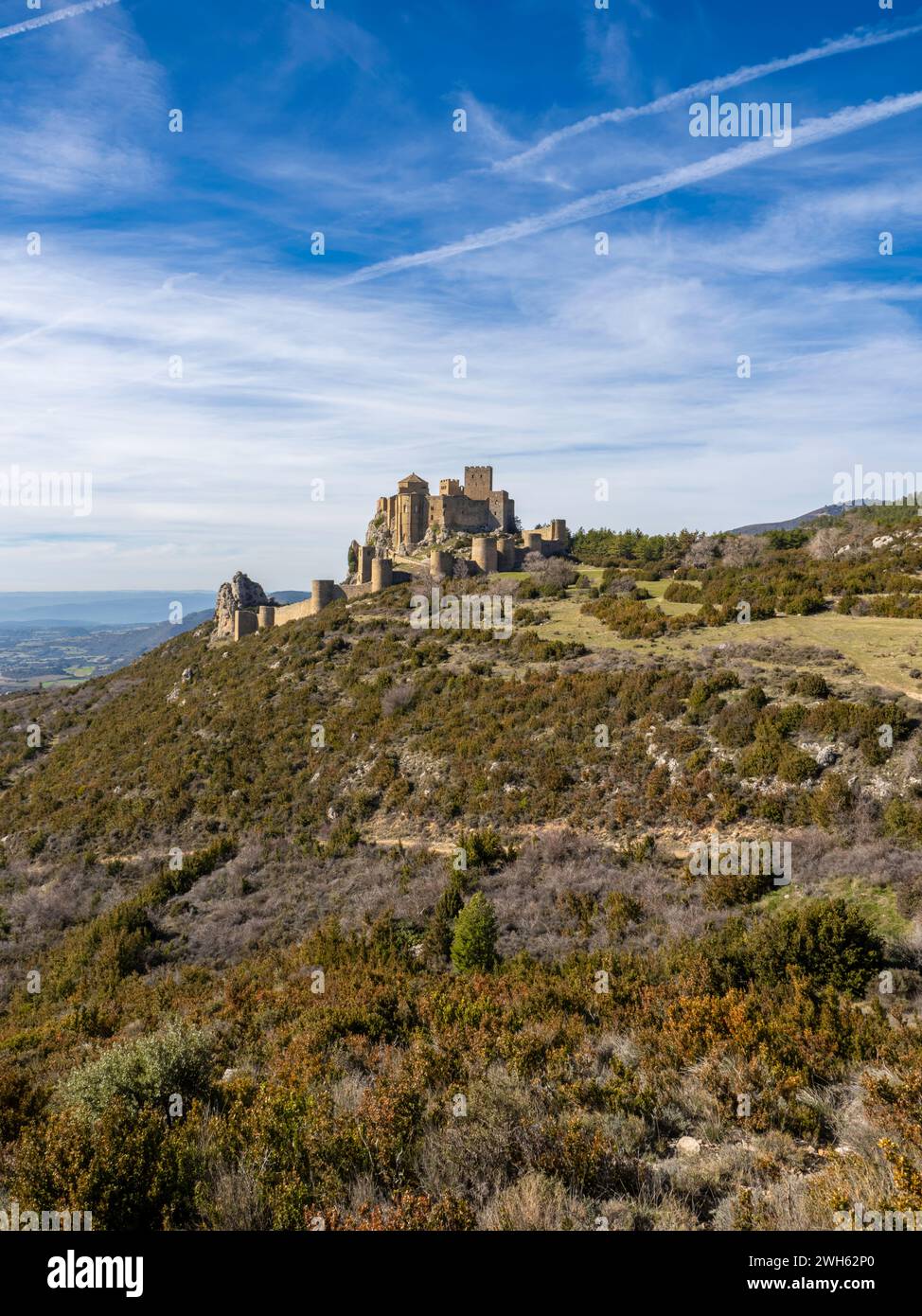 Château de Loarre romane médiévale fortification défensive romane Huesca Aragon Espagne L'un des châteaux médiévaux les mieux conservés d'Espagne Banque D'Images