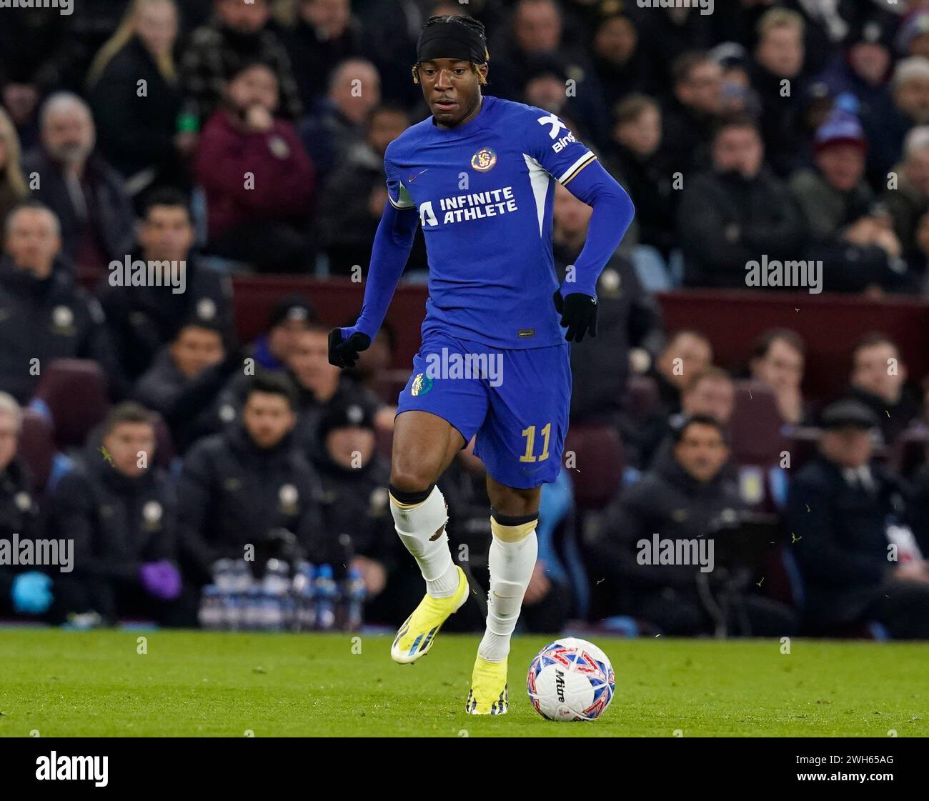 Birmingham, Royaume-Uni. 7 février 2024. Noni Madueke de Chelsea lors du match de FA Cup à Villa Park, Birmingham. Le crédit photo devrait se lire : Andrew Yates/Sportimage crédit : Sportimage Ltd/Alamy Live News Banque D'Images
