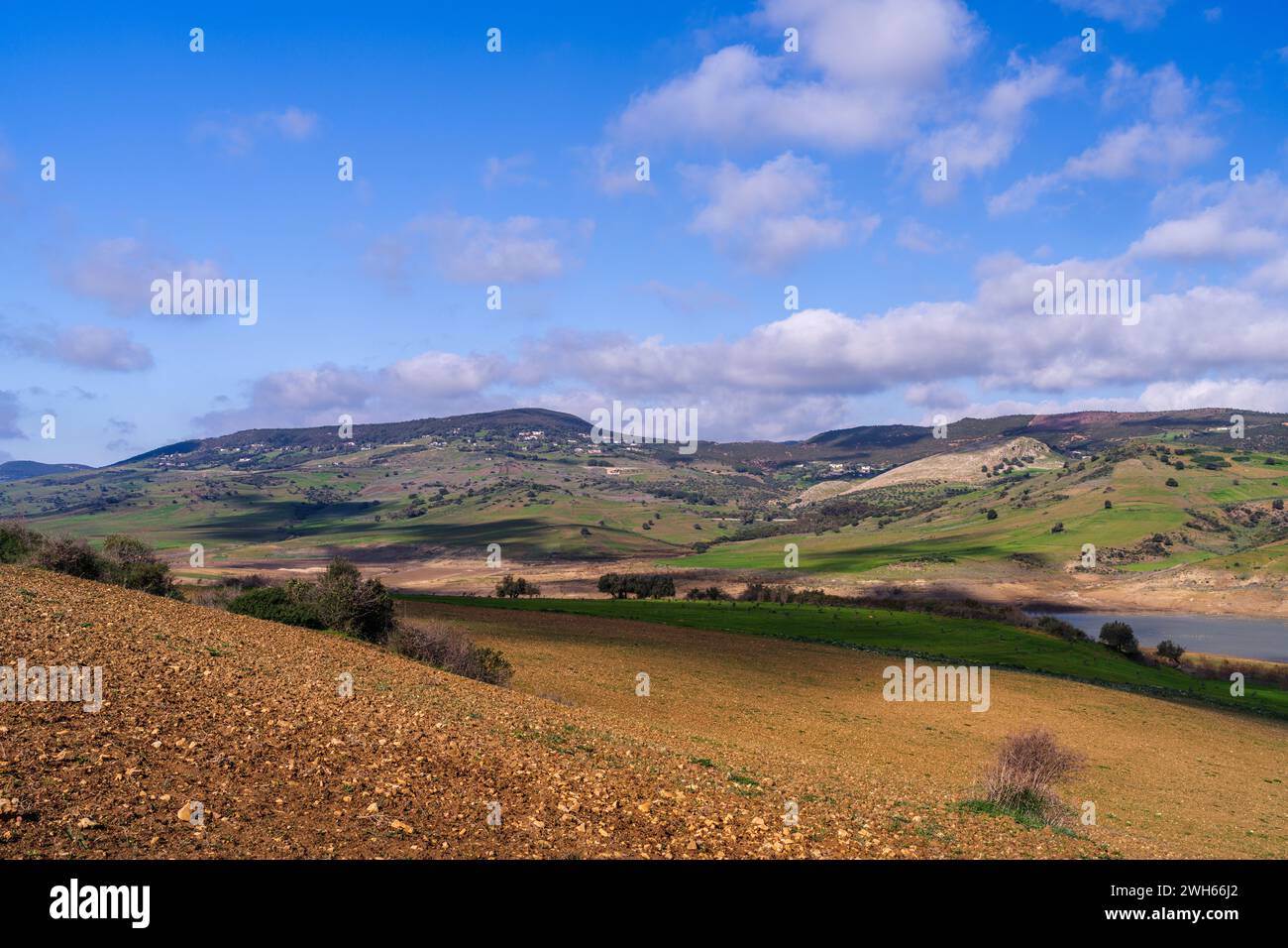 Paysage du nord de la Tunisie - région de Sejnene - Tunisie Banque D'Images