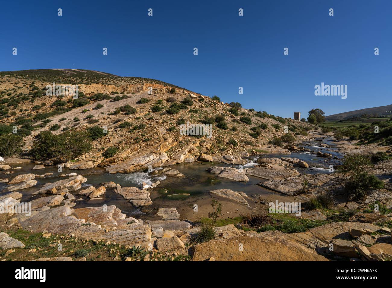 Paysage du nord de la Tunisie - région de Sejnene - Tunisie Banque D'Images