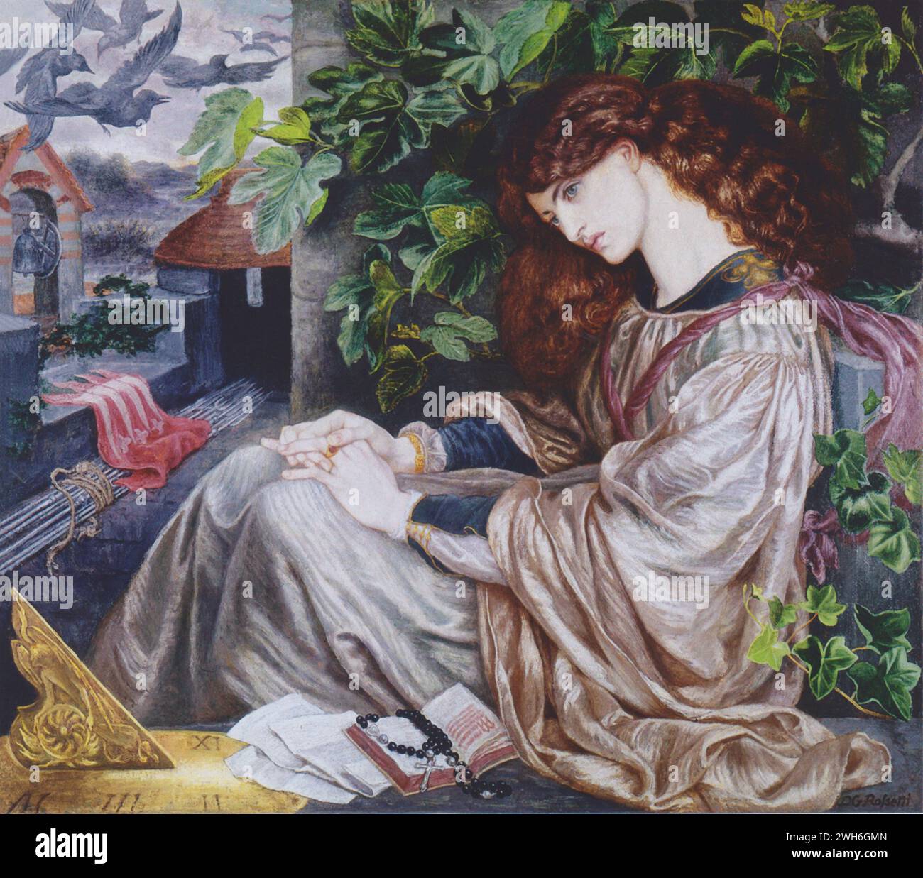 Dante Gabriel Rossetti (1828-1882), Britannique, confrérie préraphaélite - la Pia de' Tolomei [1868-80] - 00001 Banque D'Images