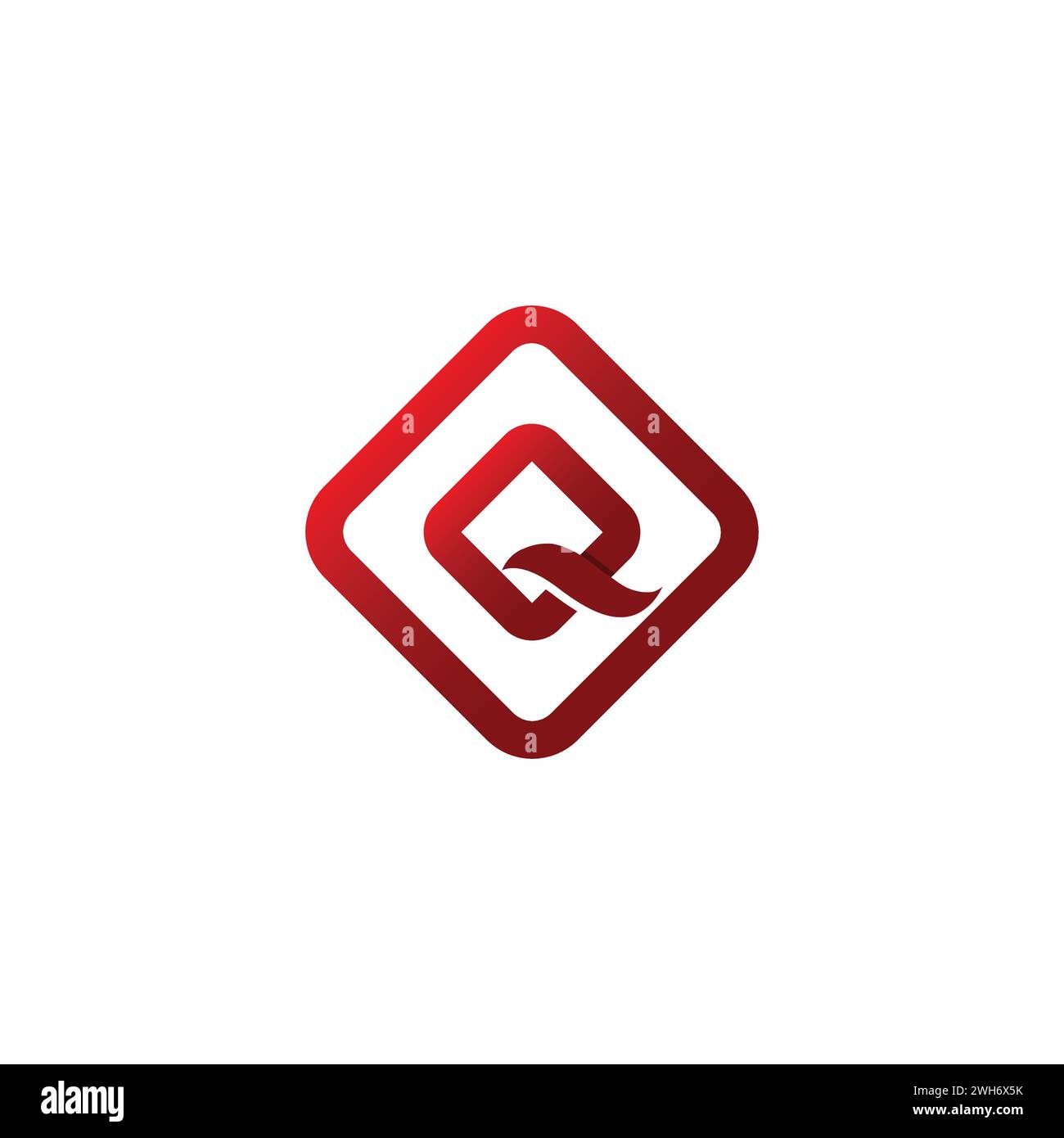 Simple lettre initiale moderne q logo gradient rouge logo design de logo vectoriel utilisable pour les entreprises et la marque Illustration de Vecteur